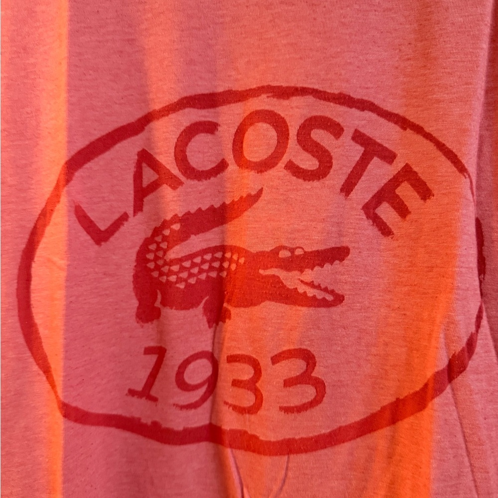 Lacoste 1933 Crocodile Graphic T-Shirt Red Slim Fit Men’s Size 6 | Large - Picture 2 of 8
